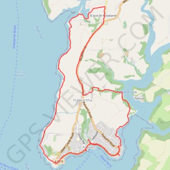 St. Mawes Loop trail, distance, elevation, map, profile, GPS track